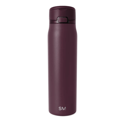 Simple Modern Mesa Loop Water Bottle with Straw | 30oz Cup Holder Friendly Insulated Stainless Steel Bottles for Travel, Sports and School | Cherry Wine